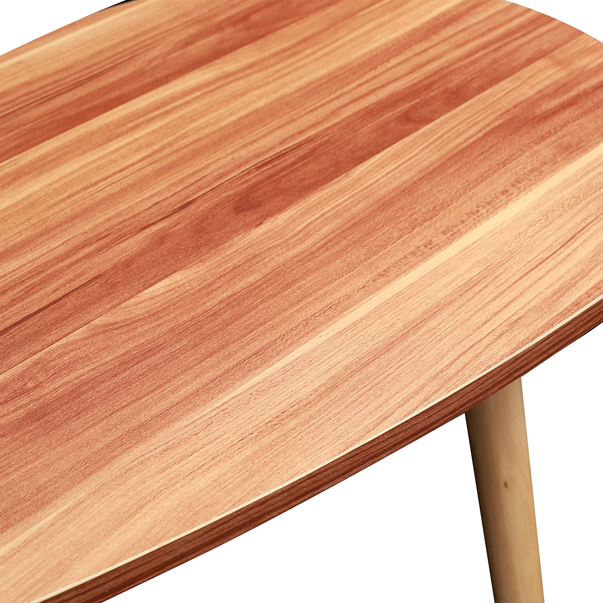 Modern Nesting Coffee Table Set of 2 - Drop Shape, Triangle & Oval Design - Contemporary Walnut Cocktail Table for Living Room - Perfect for Small Spaces, Coffee Time & Entertaining Guests