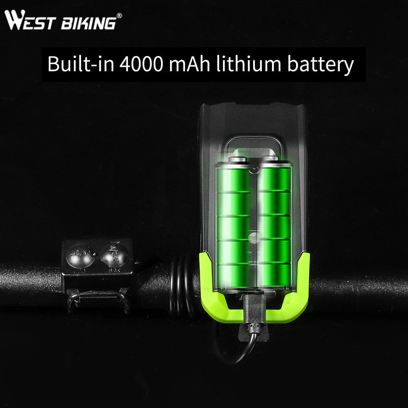4000mAh USB Rechargeable 800 Lumen LED Bike Light Set - Smart Induction Bicycle Front Light with Horn & Cycling Flashlight for Night Riding, Commuting, and Mountain Biking