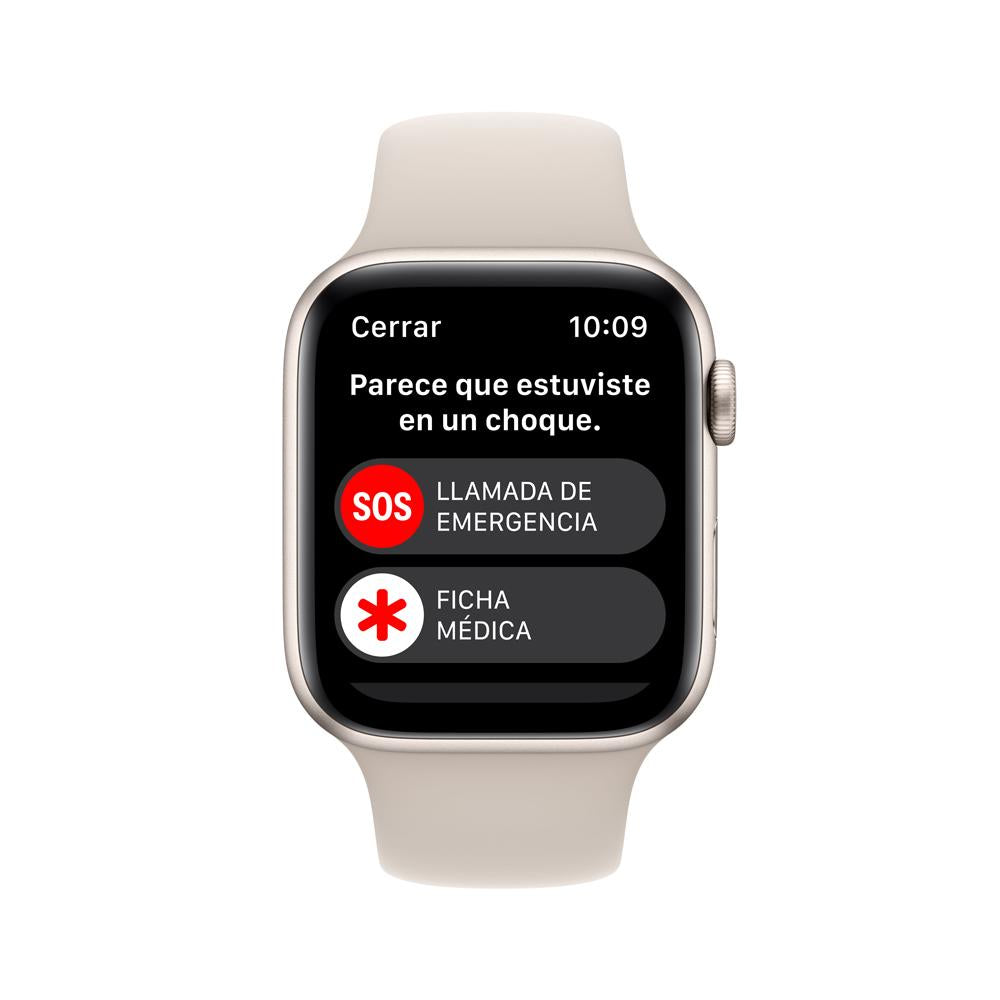Apple Watch SE (GPS) 44mm Aluminum Case in Starlight with White Sport Band – Perfect for Fitness Tracking & Everyday Wear