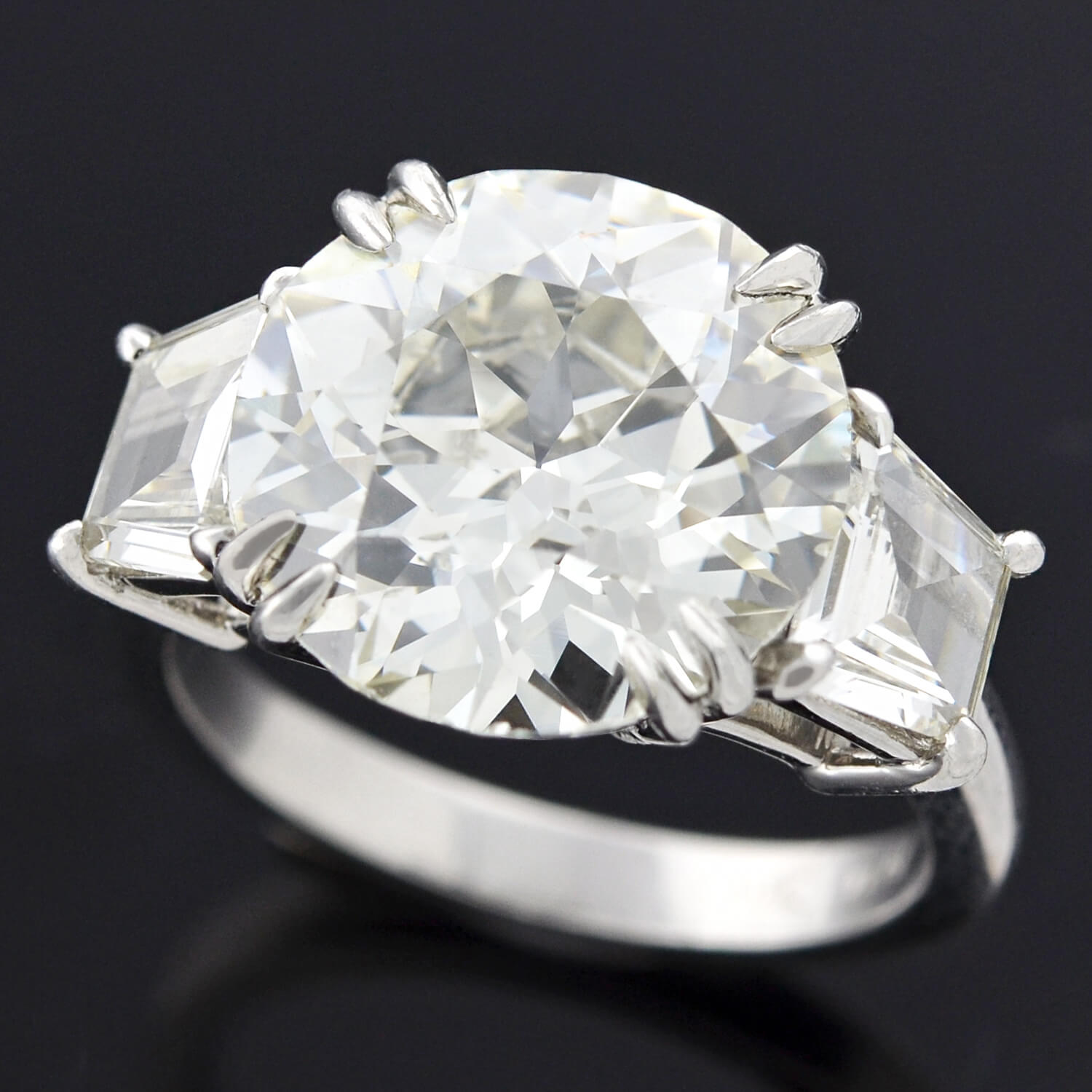 Vintage Platinum Old European Cut Diamond Engagement Ring 6.29ct Center Stone - Perfect for Proposals, Weddings & Anniversary Gifts