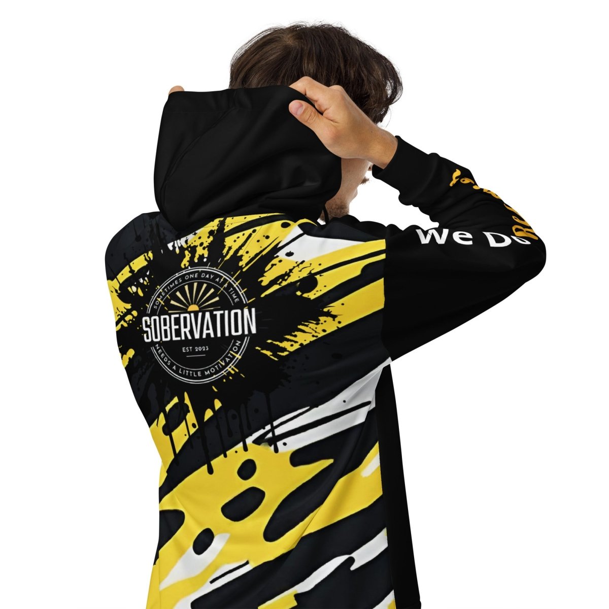 Recovery Champion Unisex Zip Hoodie with Yellow Accents | Comfortable Athletic Pullover for Workouts & Casual Wear