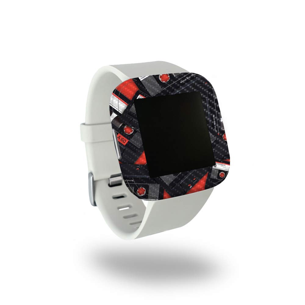 MightySkins Carbon Fiber Skin for Fitbit Versa 2 - Mixtape | Protective & Durable Textured Cover | Easy to Apply & Remove | Made in USA | Perfect for Workouts, Running & Daily Wear