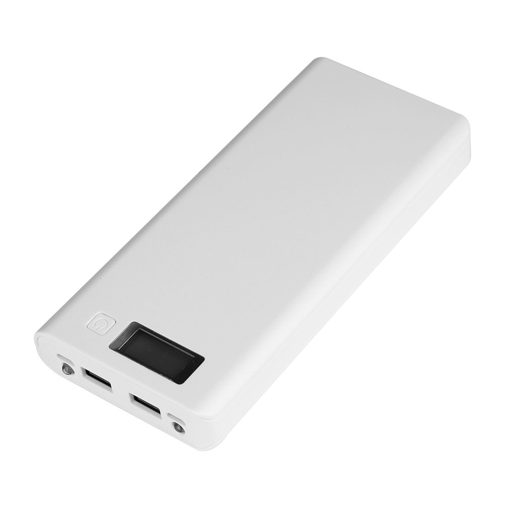 Durable Battery Storage Case with LCD Display - Multifunctional Portable Power Bank Organizer Box, Shockproof & Wear-Resistant (White) - Perfect for Travel, Camping, and Emergency Power Backup
