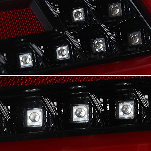 Spec-D Tuning Jet Black LED Tail Lights with Red Sequential LED Tube - Compatible with 2015-2021 Subaru WRX/WRX STI (Left & Right Pair) - Enhanced Visibility & Style for Night Driving & Car Shows