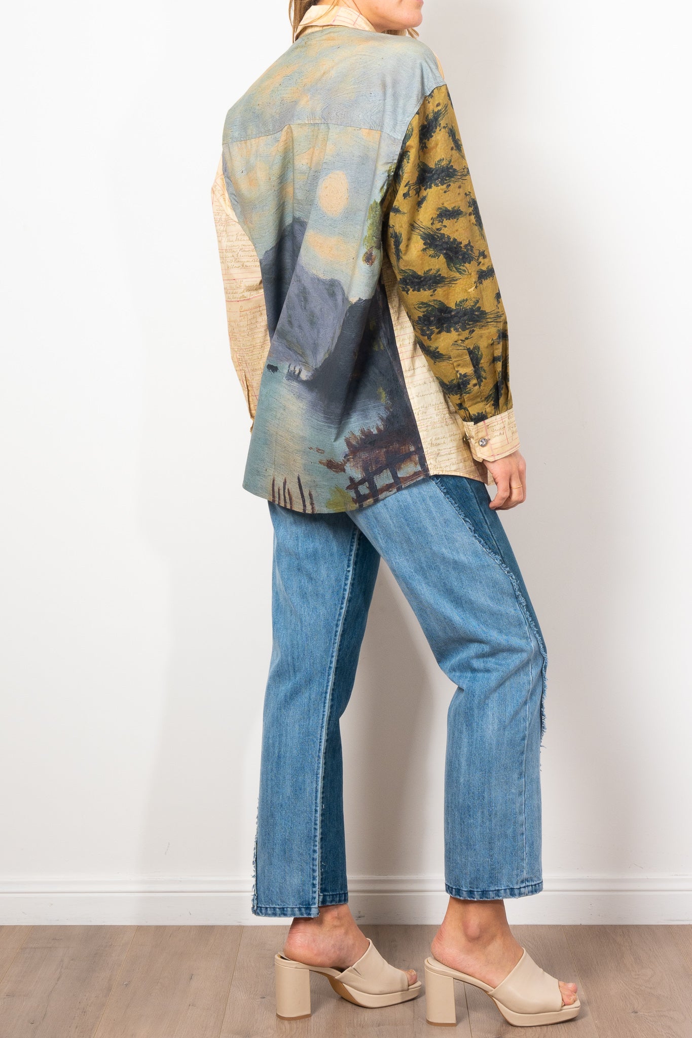 Maud Alice Dainty Artworks Cotton Poplin Shirt with Scarf - Elegant Floral Print Blouse for Women | Perfect for Office Wear, Date Nights & Spring Outfits