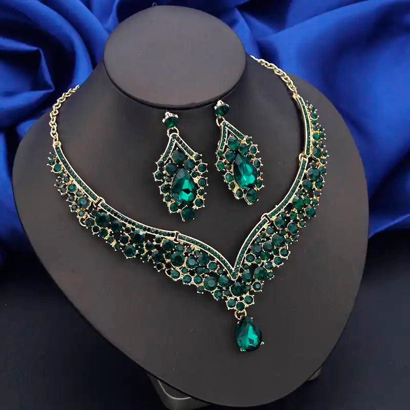 Elegant Crystal Bridal Jewelry Set - Necklace, Earrings & Ring for Wedding Party | Women's Costume Accessories & Gifts | Perfect for Brides, Bridesmaids & Formal Occasions
