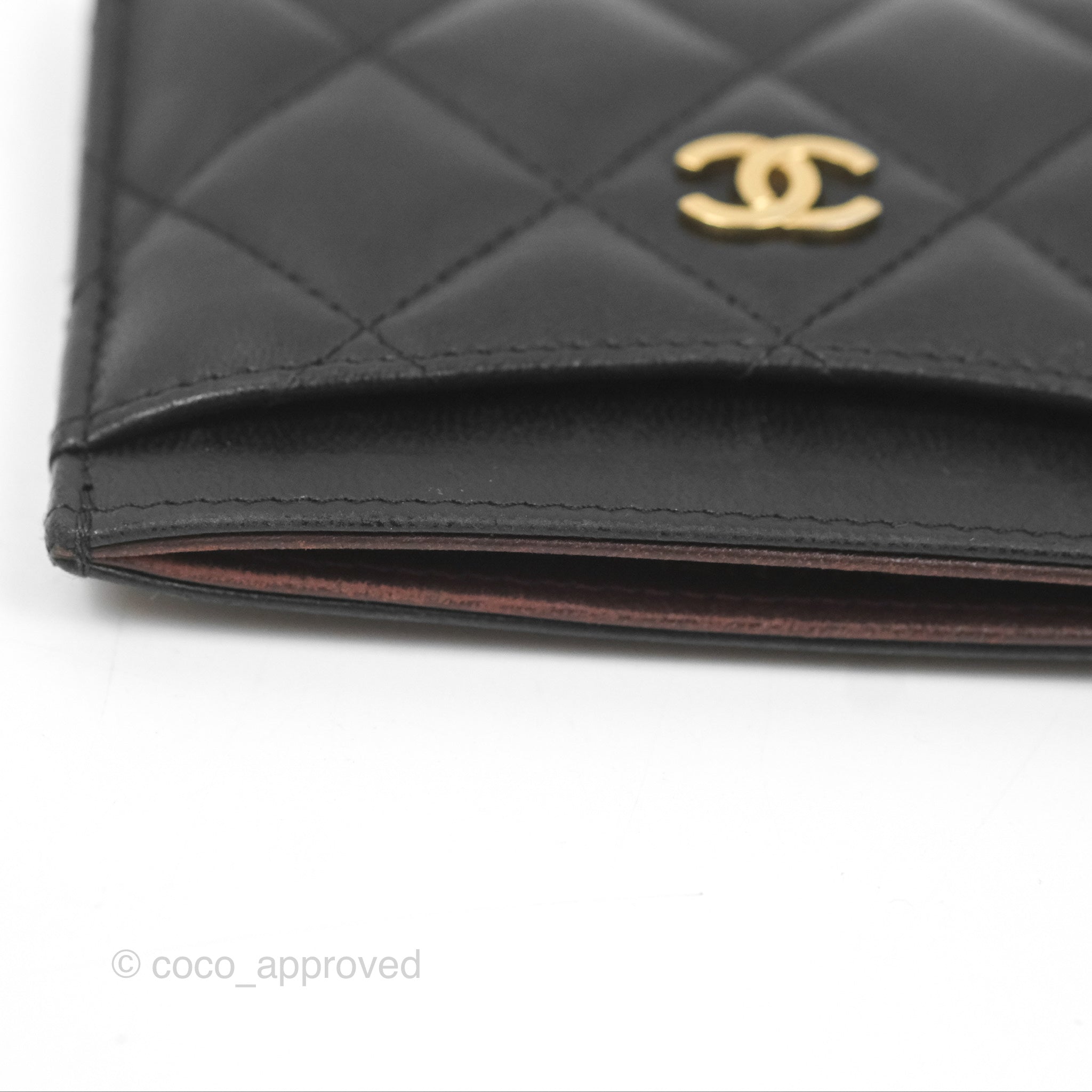 Chanel Classic Flat Card Holder Black Lambskin Gold Hardware - Luxury Slim Wallet for Women, Perfect for Everyday Use & Gift Giving