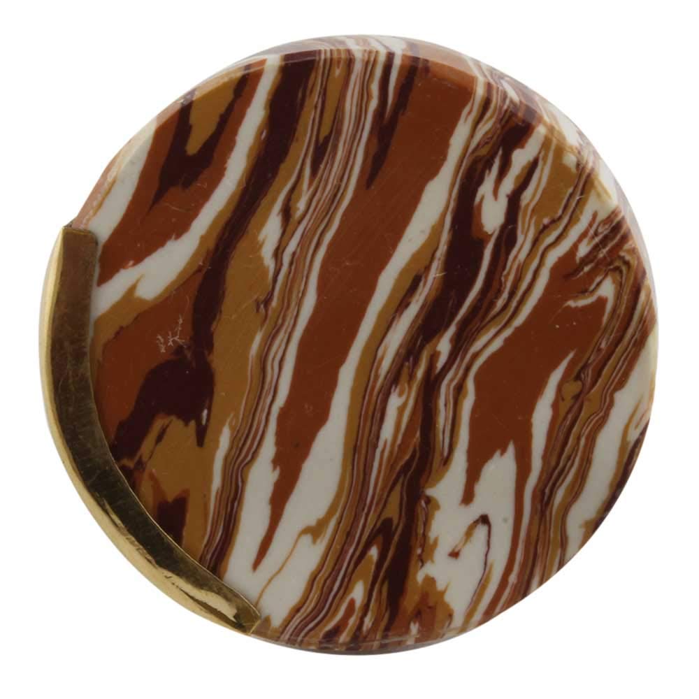20 Pack Round Brown Marble Cabinet Knobs - Decorative Stone Drawer Pulls for Dresser, Luxury Door Handles, Unique Home Decor | Perfect for Kitchen Cabinets, Bathroom Vanities & Furniture Upgrades