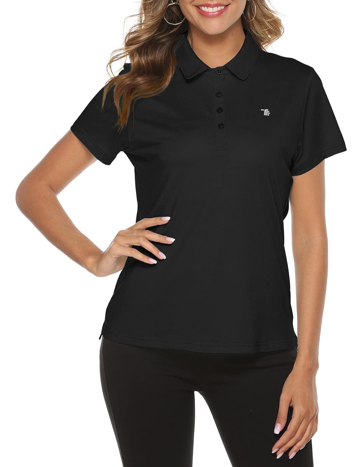 Rdruko Women's Golf Polo Shirt - Moisture Wicking Short Sleeve Performance Top for Golf, Tennis & Casual Wear - Breathable Dry Fit Collared Tee for Sports & Outdoor Activities
