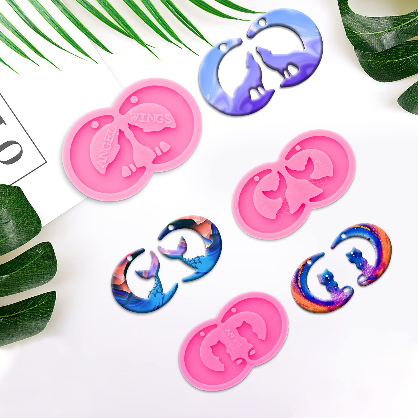 103Pcs DIY Resin Earring Molds Kit with 3 Silicone Jewelry Molds & Earring Hooks - Epoxy Casting Molds for Unique Handmade Earrings - Perfect for Resin Jewelry Making, Craft Projects & Gift Ideas