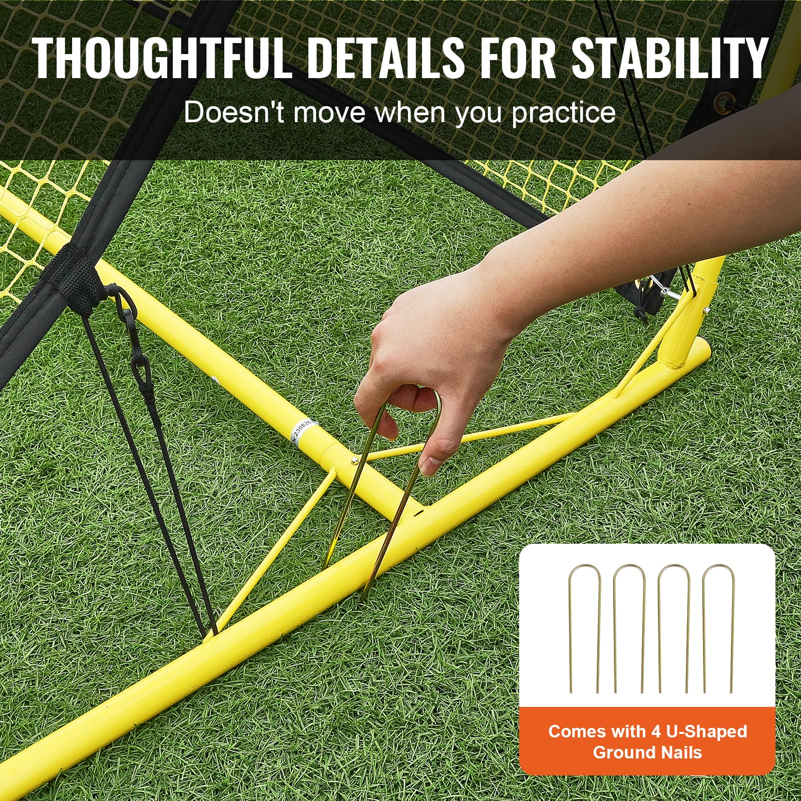 VEVOR Portable Soccer Rebounder Net - Iron Soccer Training Equipment with Carry Bag for Solo Practice, Passing & Volley Drills | Perfect for Backyard, Team Training & Football Skill Development