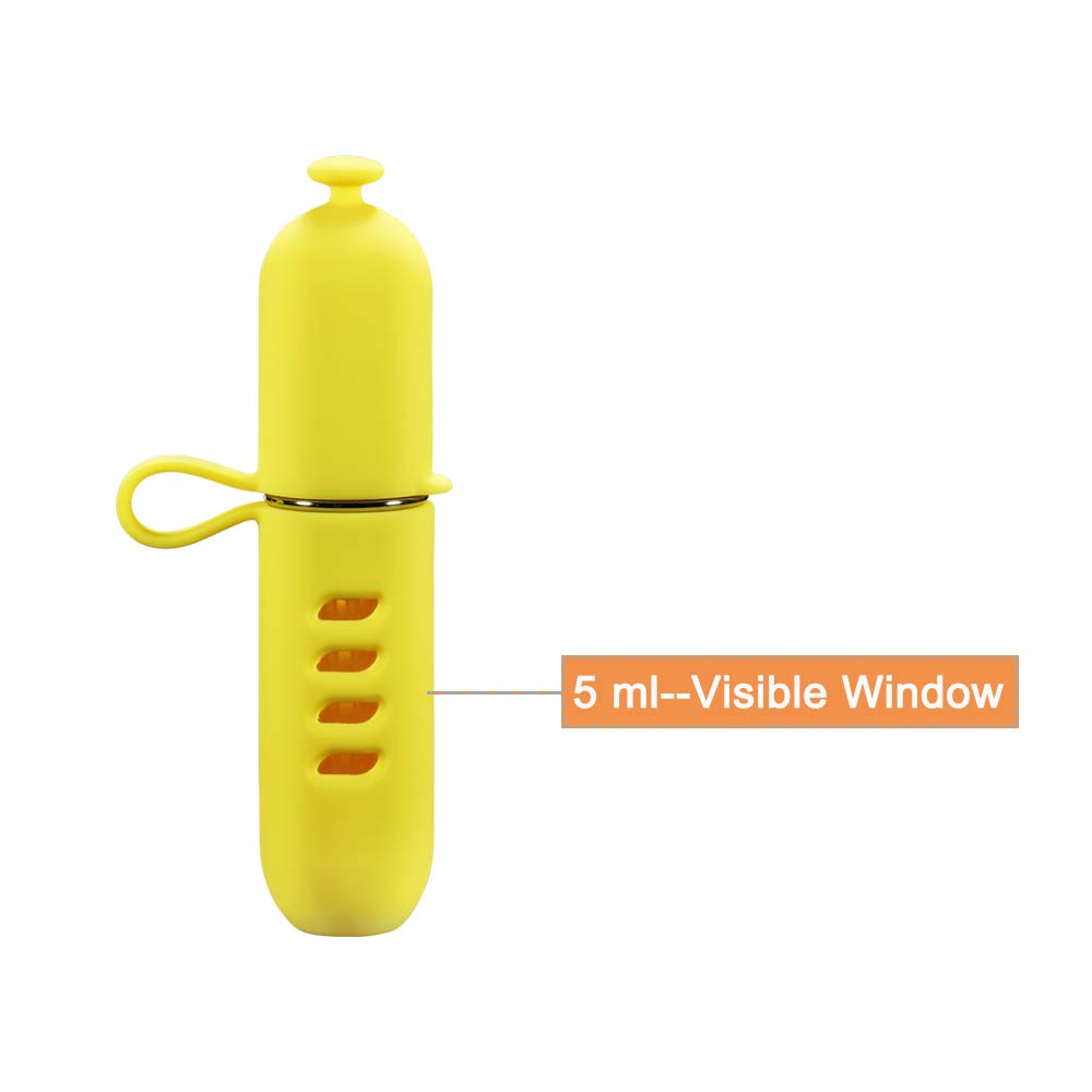 Yeejok 5ml Refillable Travel Perfume Atomizer - TSA Approved Mini Cologne Spray Bottle for Men & Women | Portable Pocket-Size Perfume Container (Yellow) | Perfect for Air Travel, Gym, Office & On-The-Go Use