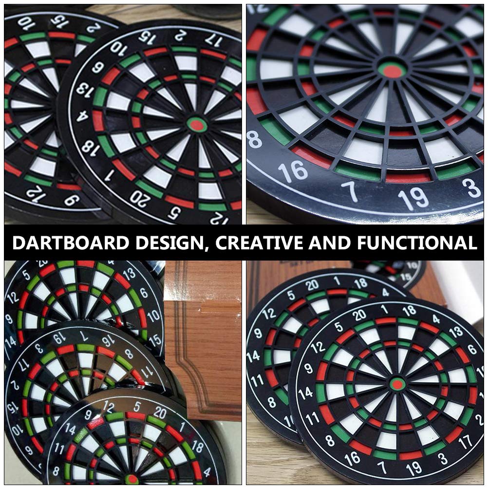 ARTIBETTER 8-Piece Coaster Set - Cork Dartboard Cup Mats, Round Heat-Resistant Drink Coasters for Tea, Coffee & Beverages - Perfect for Home, Office & Pub Use