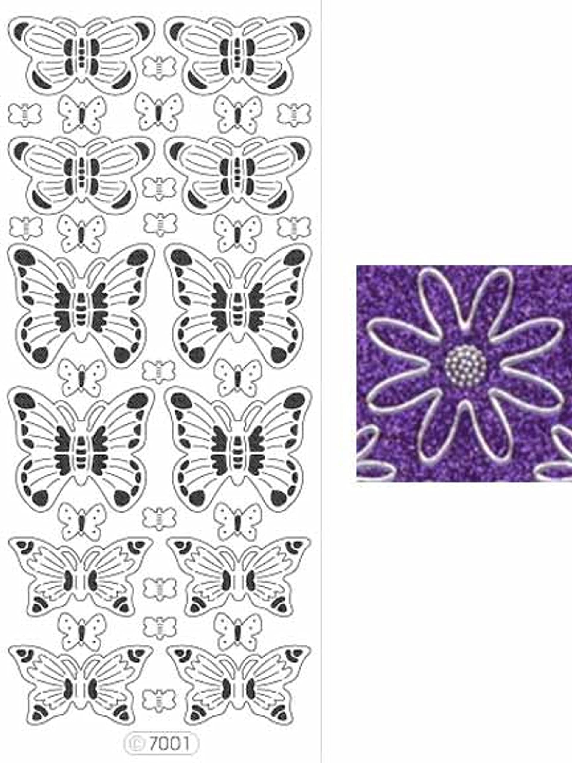 Ecstasy Crafts Glitter Butterfly Decorative Stickers - Pink Self-Adhesive Scrapbooking Stickers for DIY Crafts, Journals, Planners, and Home Decor