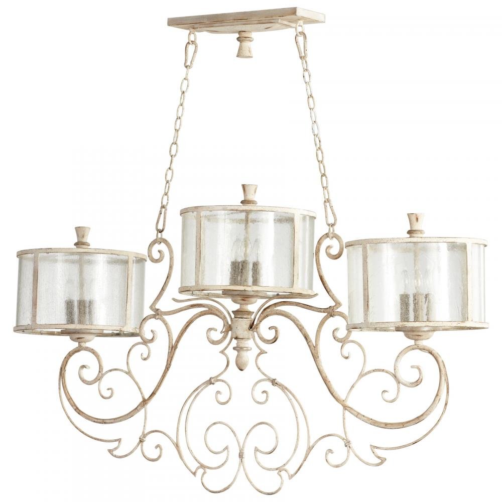 Cyan Design 05782 Florine Nine Light Island Chandelier - Modern Crystal Glass Pendant Lighting for Kitchen, Dining Room & Foyer | Dimmable LED Ceiling Light Fixture with Clear Prisms