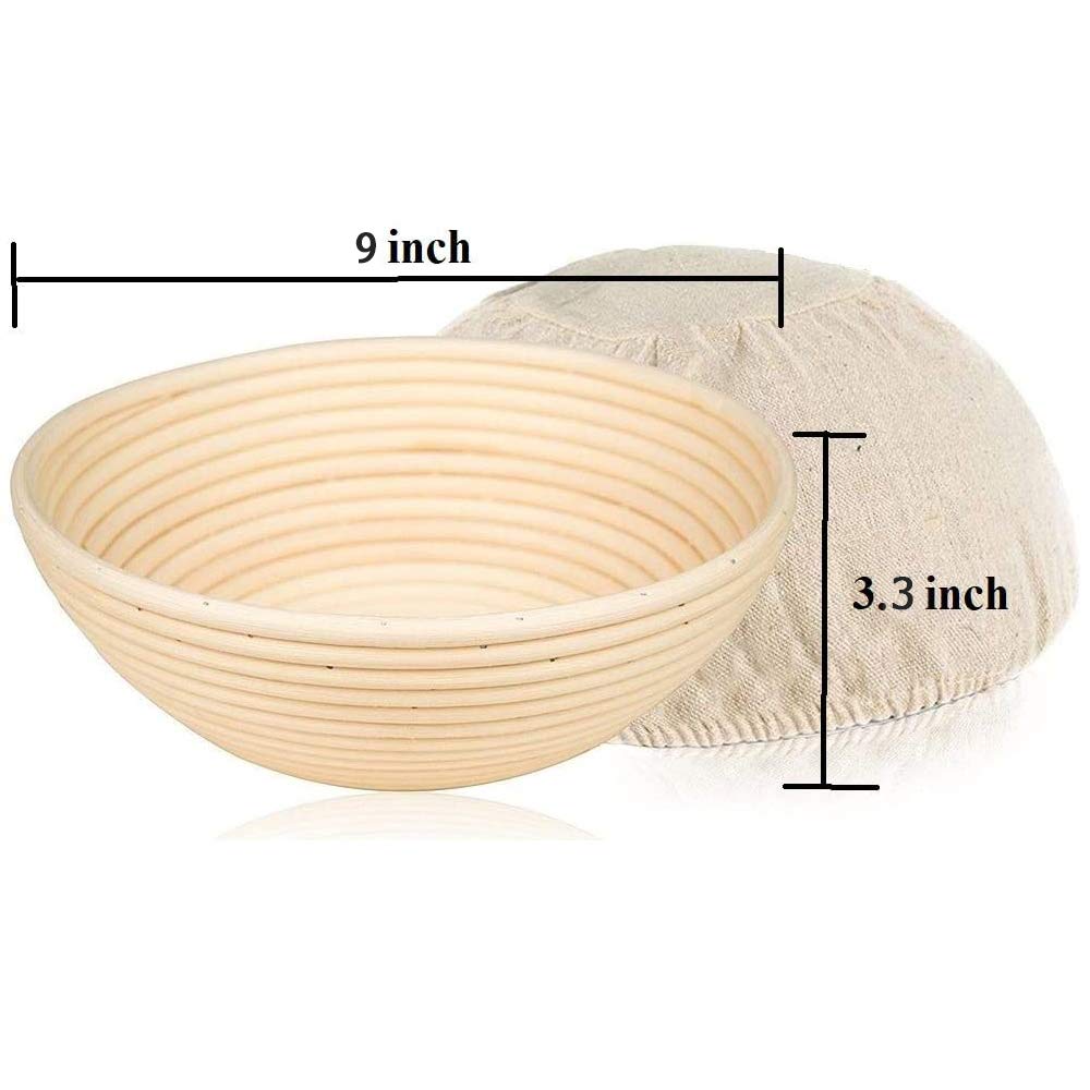 YAANI Sourdough Starter Kit - Complete Bread Baking Supplies Set with 2 Banneton Proofing Baskets (Round & Oval), Dough Whisk, Scoring Tool, Metal & Silicone Scrapers - Premium Artisan Baking Tools for Homemade Sourdough Bread | Perfect for Beginners & Professional Bakers