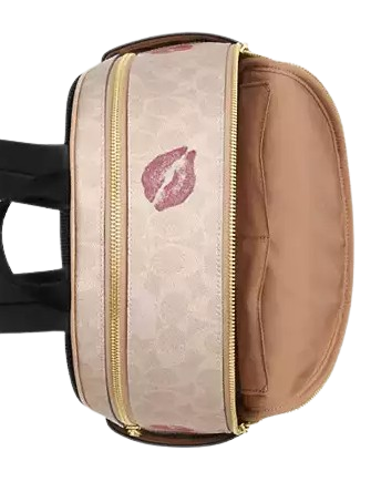 Coach Signature Canvas Lips Print Backpack - Stylish & Durable Court Backpack for Women, Perfect for Work, School & Travel Accessories