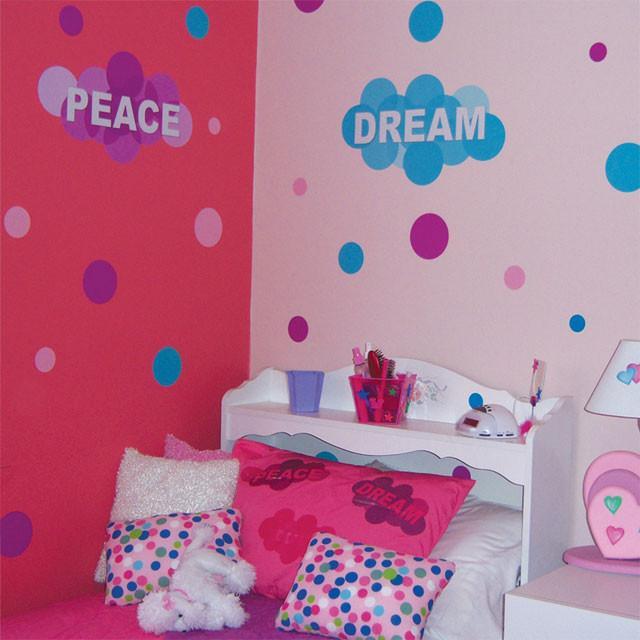 Word Bubble & Dots Wall Decal - Creative Room Mural for Kids Bedroom, Playroom & Classroom Decor - Easy Peel & Stick Wall Art for Home & Office