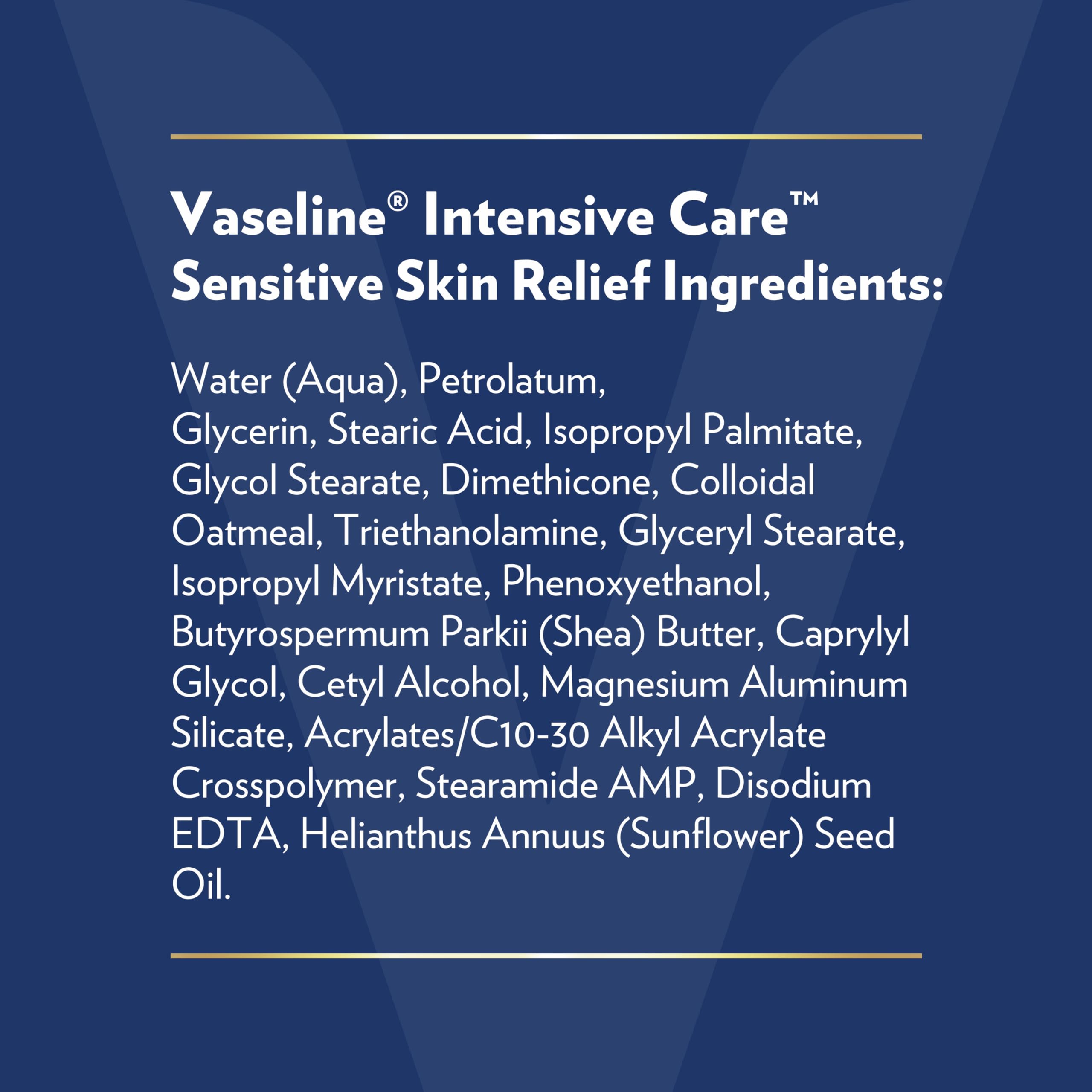 Vaseline Intensive Care Body Lotion 4 Pack - Sensitive Skin Relief for Dry Skin with Colloidal Oatmeal & Ultra-Hydrating Lipids - 20.3 oz - Perfect for Daily Moisturizing, Eczema & Dermatitis Care, Winter Skin Protection