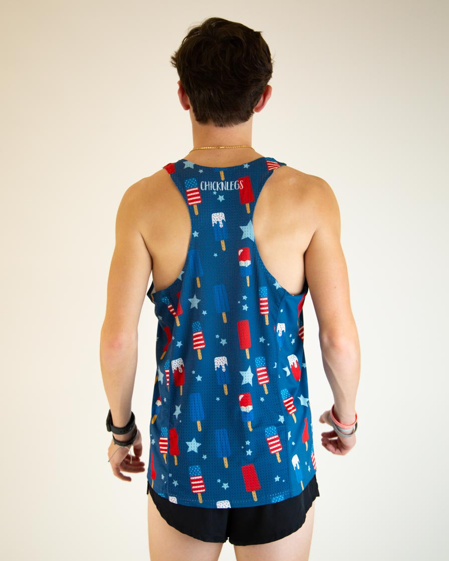 USA Flag Men's Performance Singlet - Breathable & Moisture-Wicking Workout Tank Top for Running, Gym & CrossFit Training