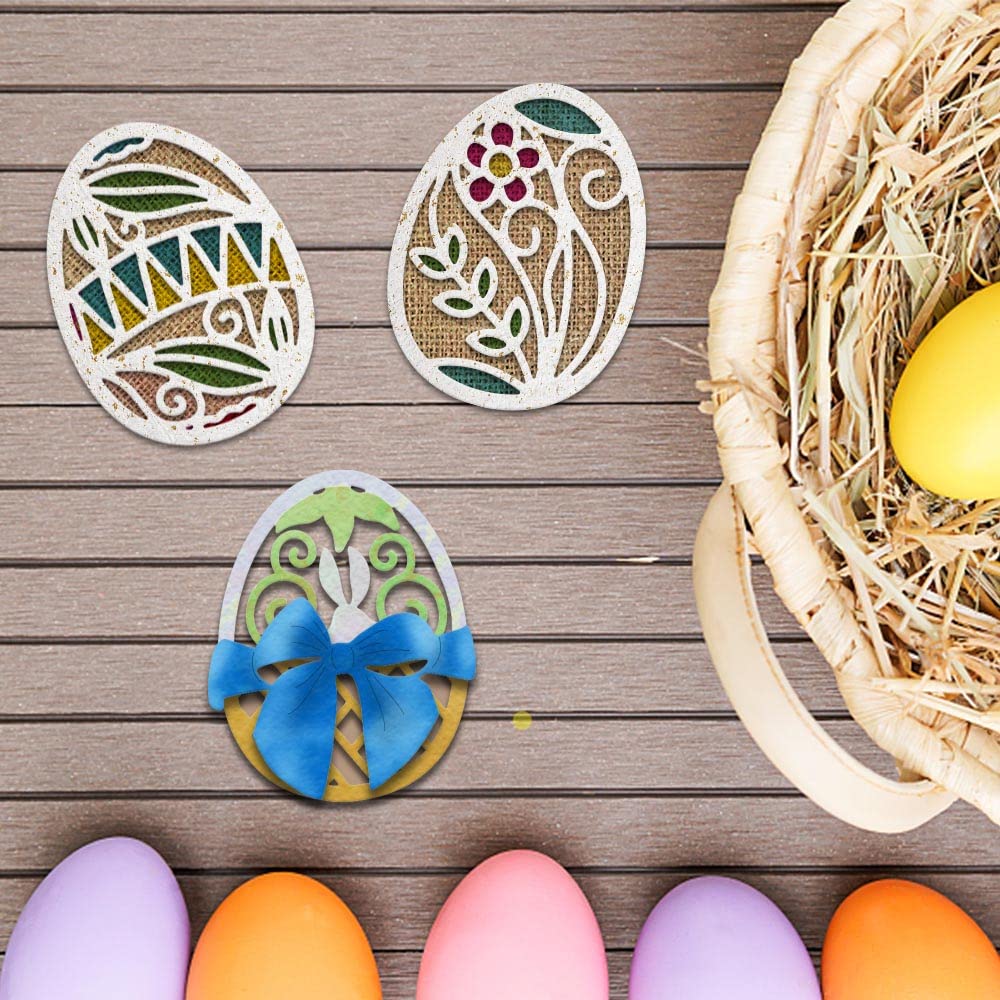 Easter Egg Cutting Dies for Card Making Supplies - Metal Die Cuts Embossing Stencil Template Tool for DIY Scrapbooking, Paper Cards, Photo Albums & Craft Decorations - Perfect for Easter DIY Projects, Holiday Greeting Cards, and Handmade Gift Decorations