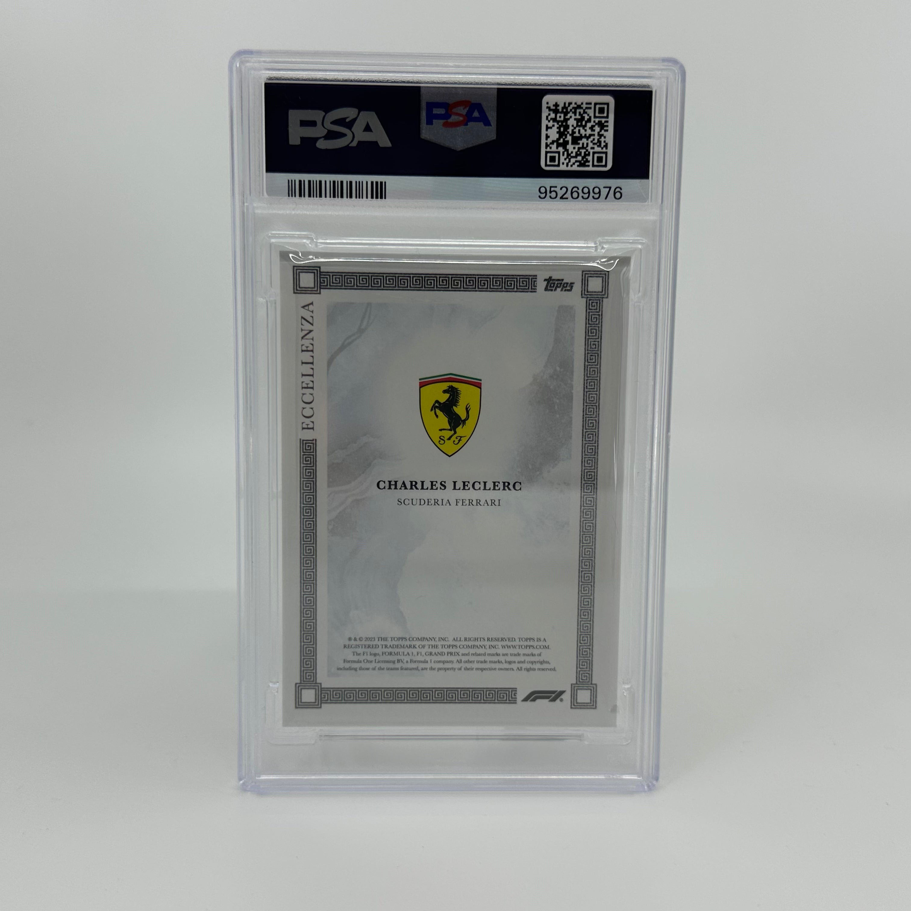 PSA 9 2023 Eccellenza Charles Leclerc Gray #56/75 - Rare F1 Racing Card for Collectors & Fans, Perfect for Display, Trading, and Investment