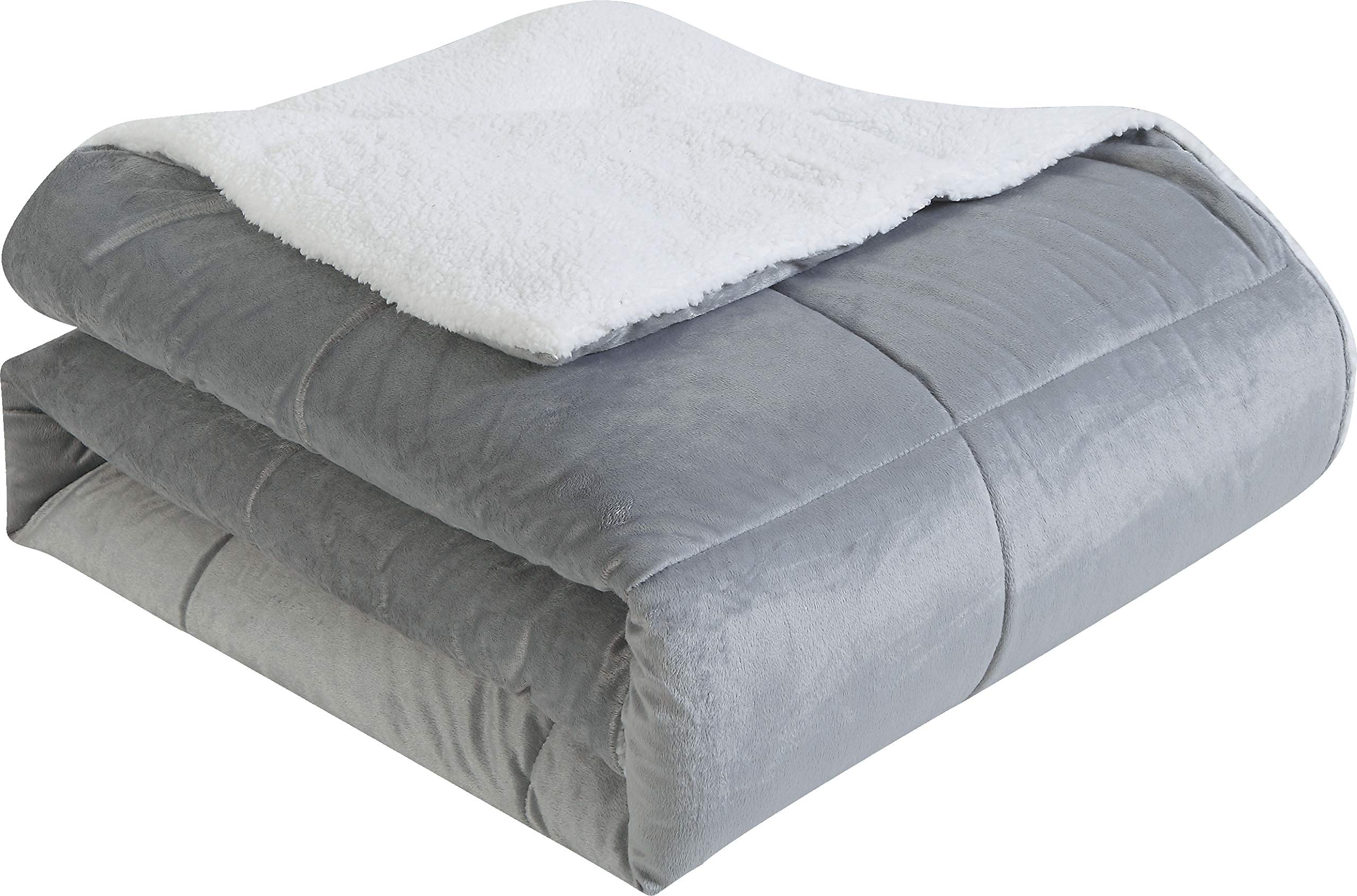 VCNY Home Micro Mink Comforter Set - King Size Grey 3-Piece Bedding Set | Ultra Soft & Cozy for Master Bedroom, Guest Room, or Dorm