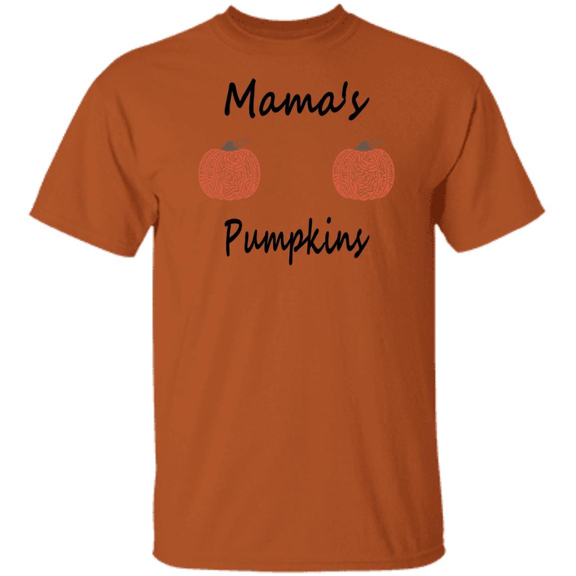WineyBitches.Co Mama's Pumpkins Halloween T-Shirt - Soft 100% Cotton Women's Tee for Halloween Parties, Costume Contests & Fall Festivals