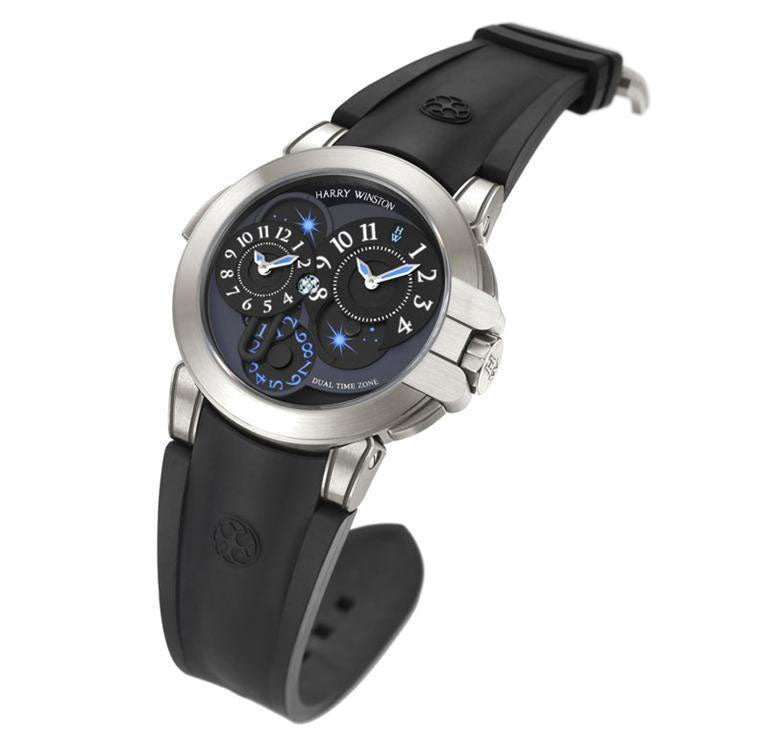 Harry Winston Ocean Dual Time 18K White Gold Men's Watch - Luxury Swiss Automatic Watch for Business Travelers & Global Professionals
