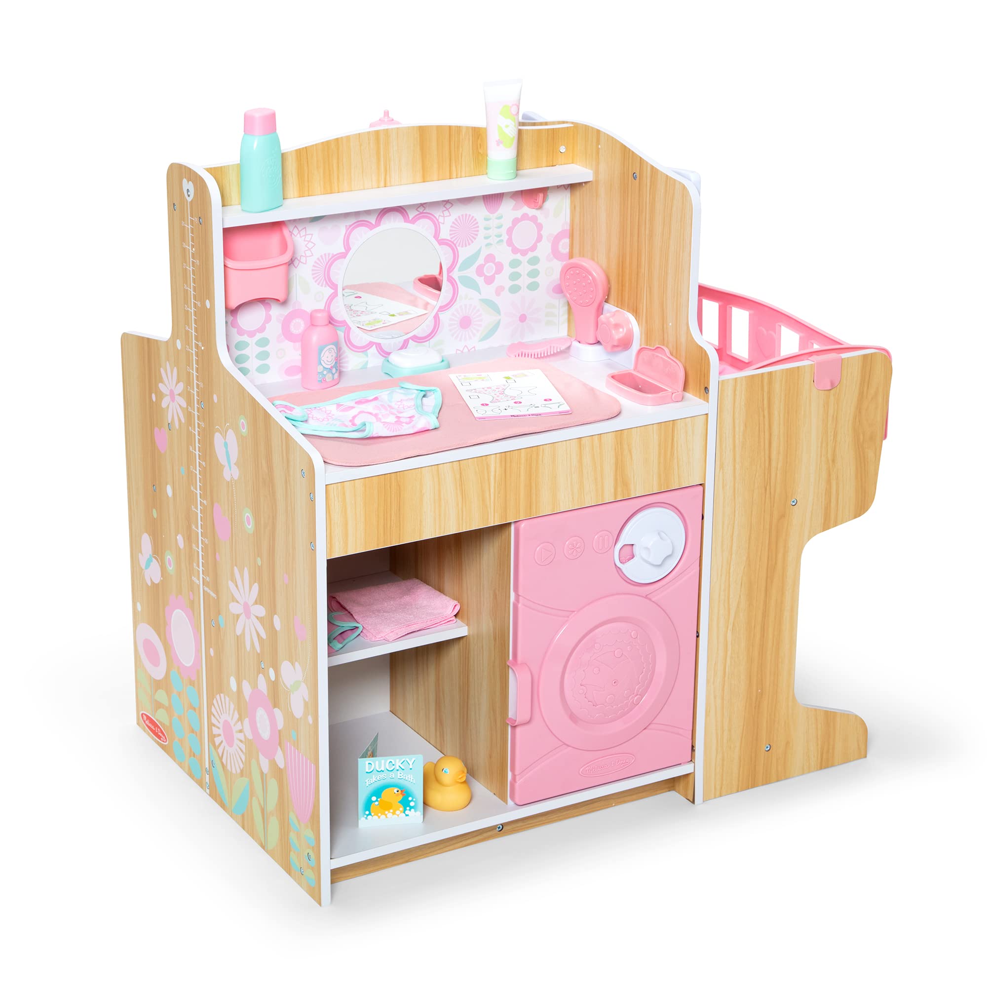 Melissa & Doug Wooden Baby Care Center Playset with Accessories - Pretend Play Toy for Toddlers & Kids - Perfect for Role Play, Learning & Nursery Decor
