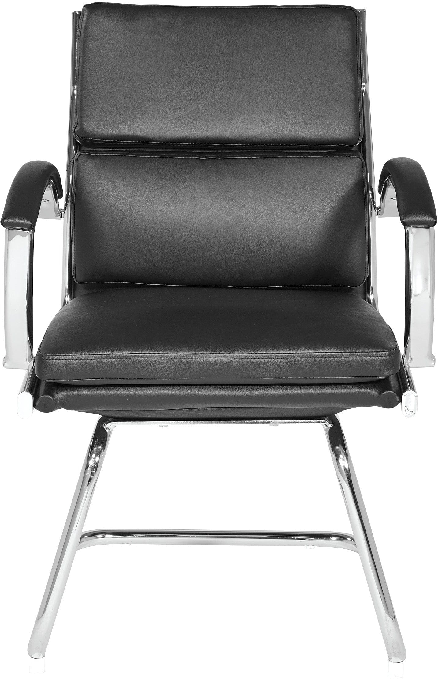 Office Star FL5385C Mid Back Faux Leather Visitor Chair - Comfortable Guest Seating for Reception Areas, Waiting Rooms & Office Lobbies