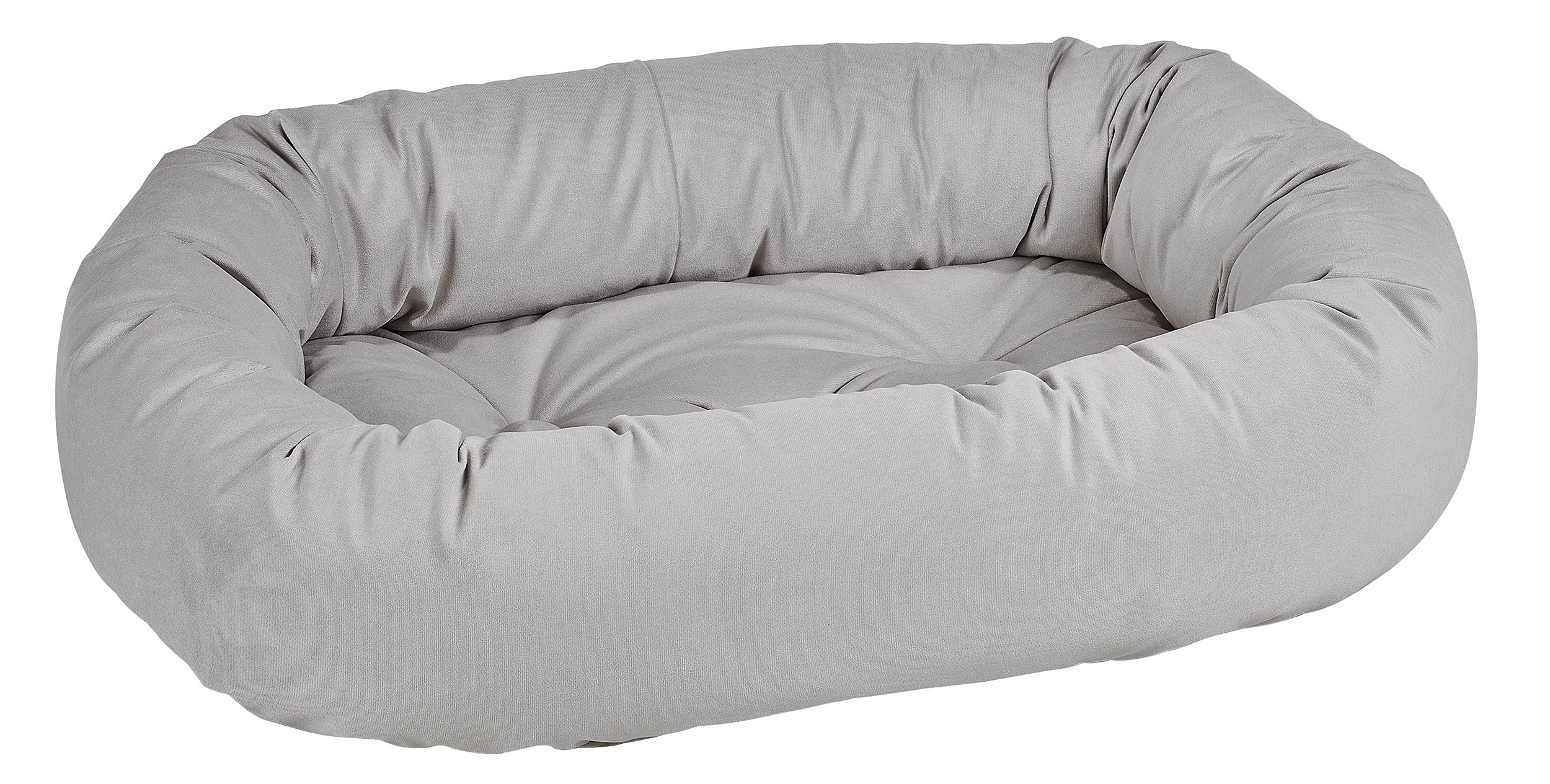 Microvelvet Donut Dog Bed for Small Dogs - Soft & Cozy Pet Bed (27 x 22 Inches, Granite) - Perfect for Puppies, Travel & Home Comfort