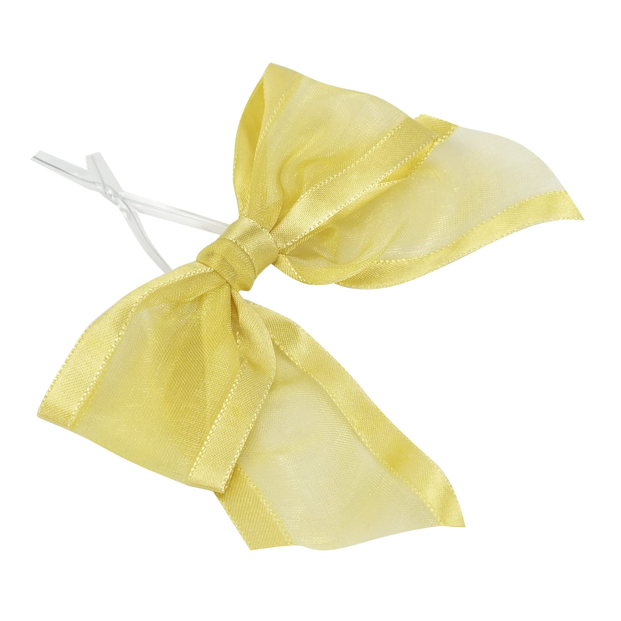 Premade Gold Organza Bows for Gifts, Christmas & Weddings - 12 Pack