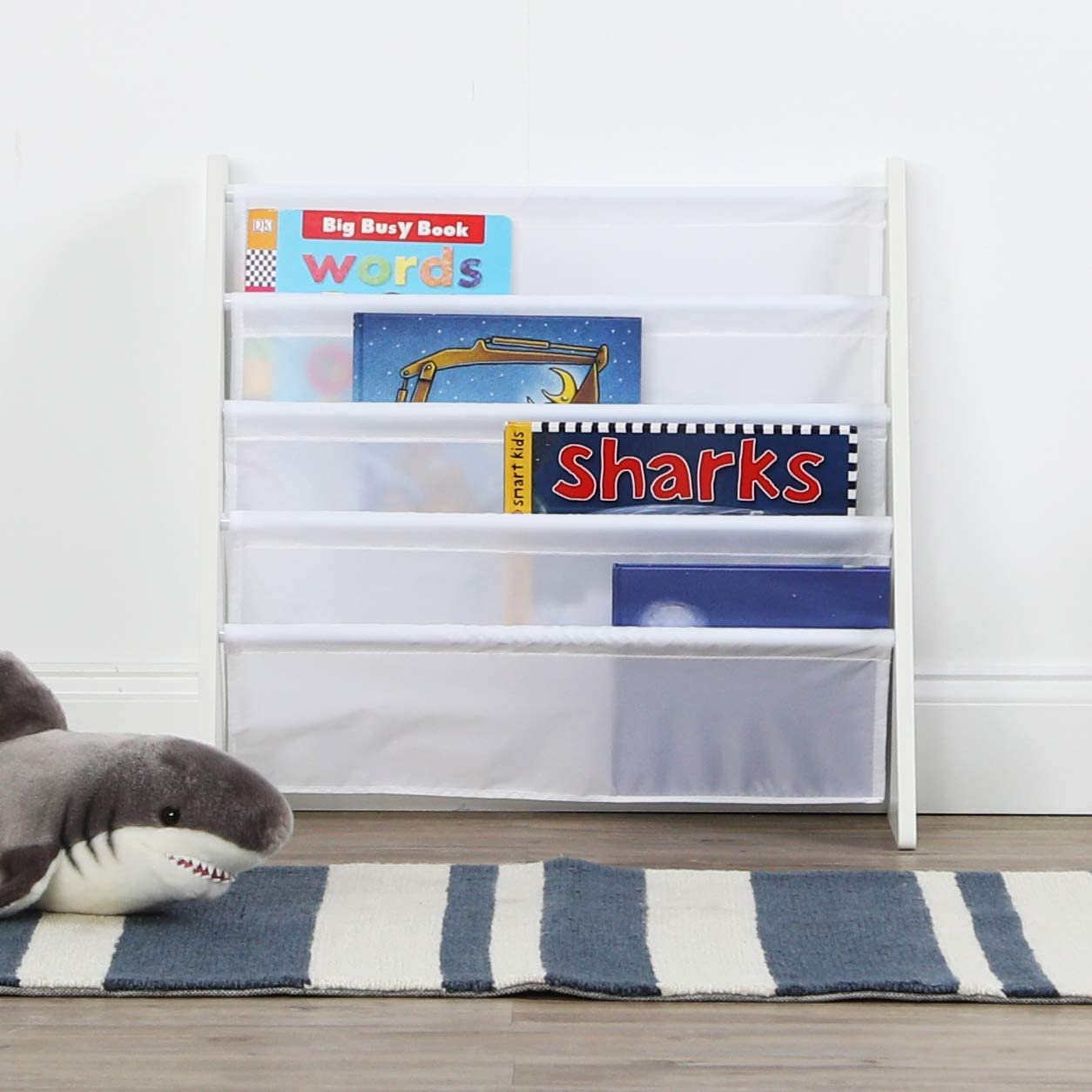 Lennox White Kids Toy Storage Organizer - Sturdy Furniture for Playroom, Nursery & Bedroom Organization