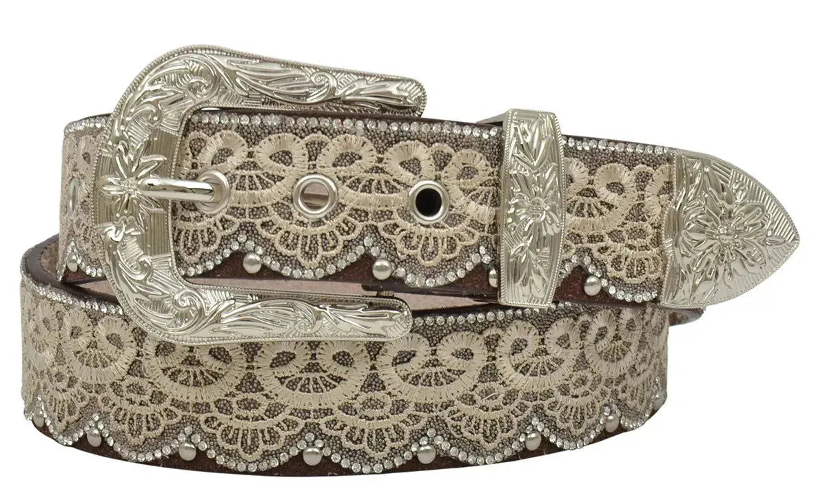 Angel Ranch Western Lace Women's Belt - Stylish Cowgirl Fashion Accessory for Jeans, Dresses & Western Outfits