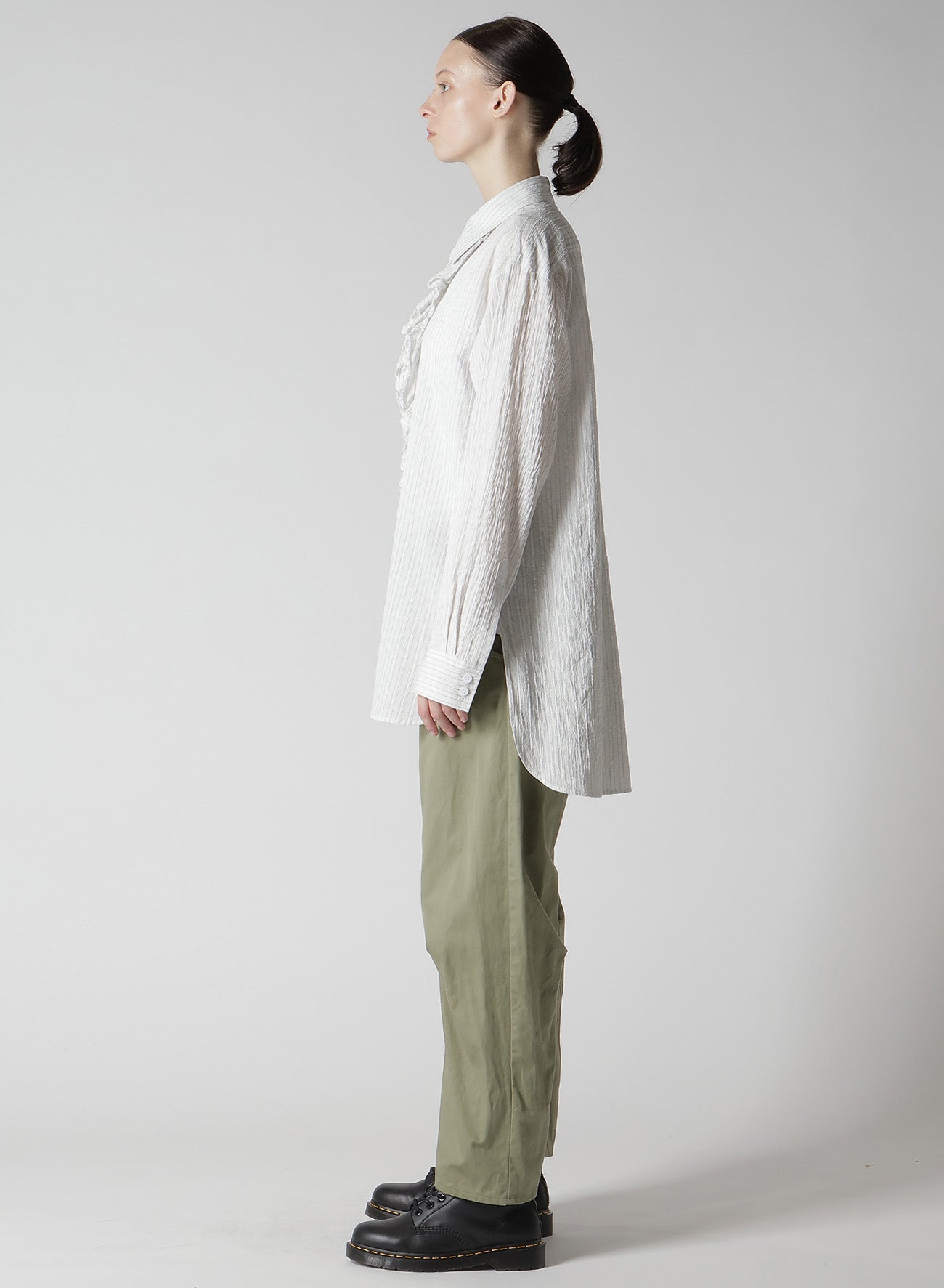 Stylish Cotton Voile Untrimmed Frill Stripe Blouse for Women - Perfect for Casual Outings, Office Wear & Summer Fashion