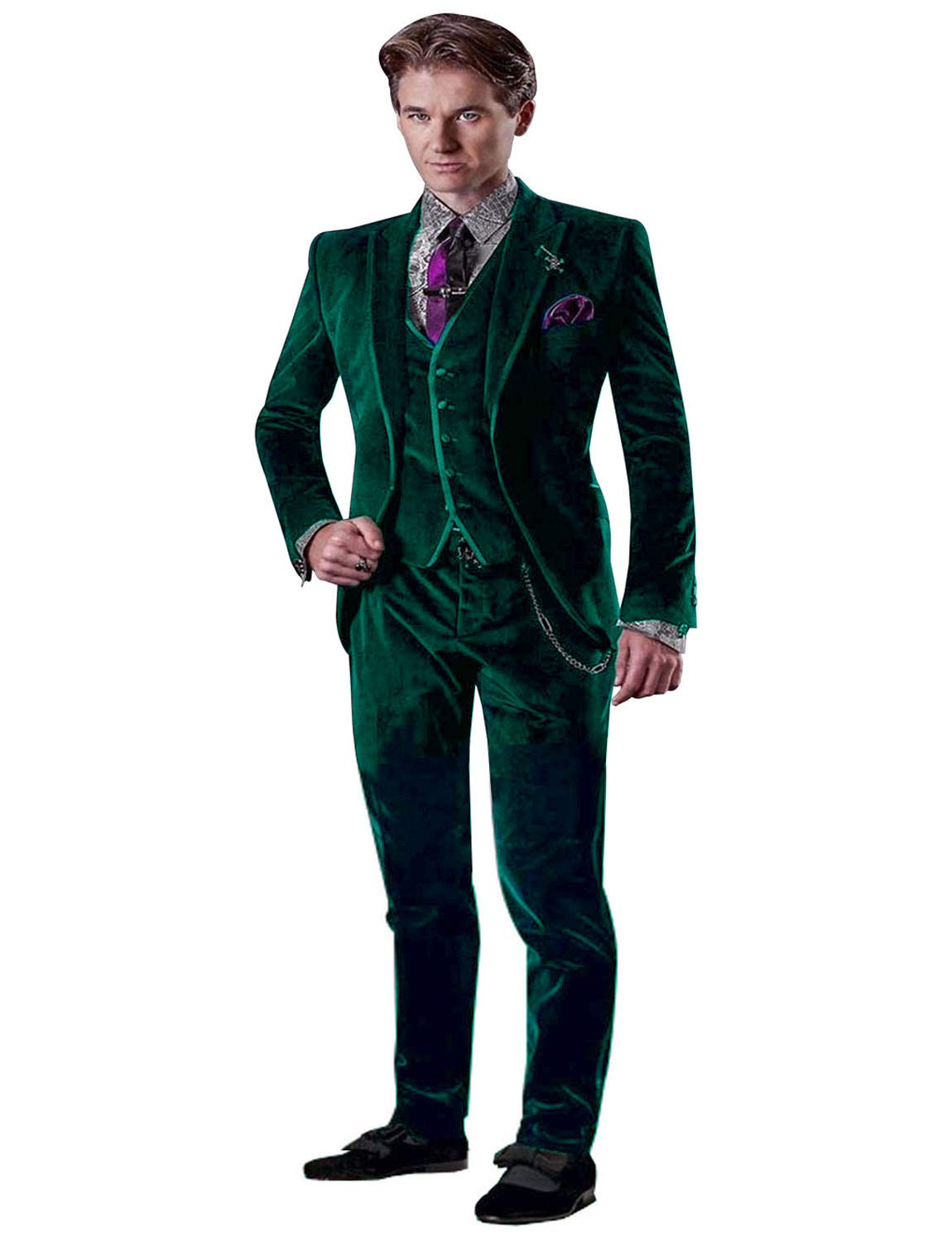 Men's Velvet Suit Set - Peak Lapel Blazer & Pants | Formal Tuxedo for Weddings, Parties & Special Occasions | Elegant Evening Wear for Grooms & Gentlemen