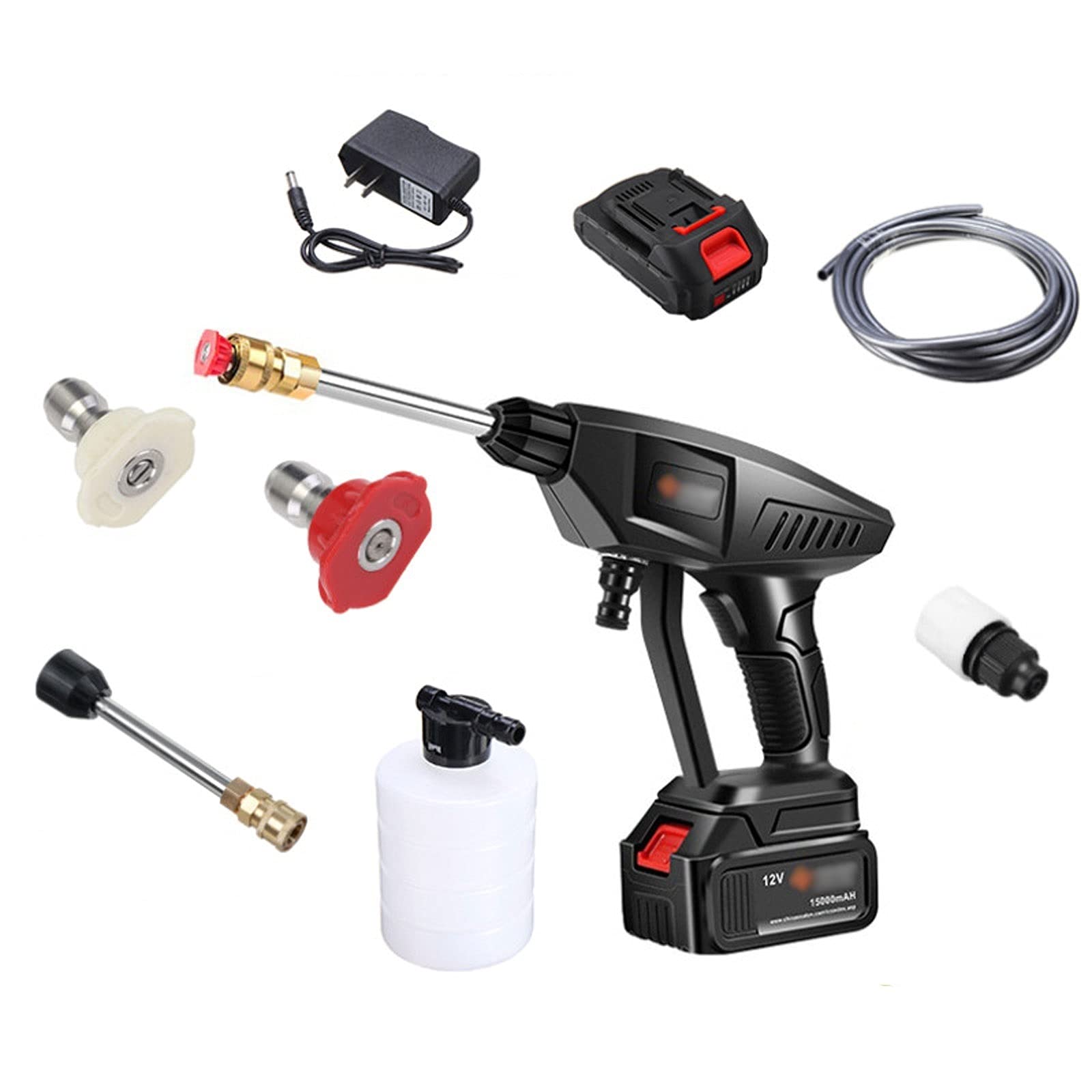 Cordless Pressure Washer 435PSI - Electric Portable Car Washer with 15000mAh Battery - High Pressure Water Sprayer for Car Washing, Garden Watering, Patio & Driveway Cleaning - Perfect for Home, Garage & Outdoor Use