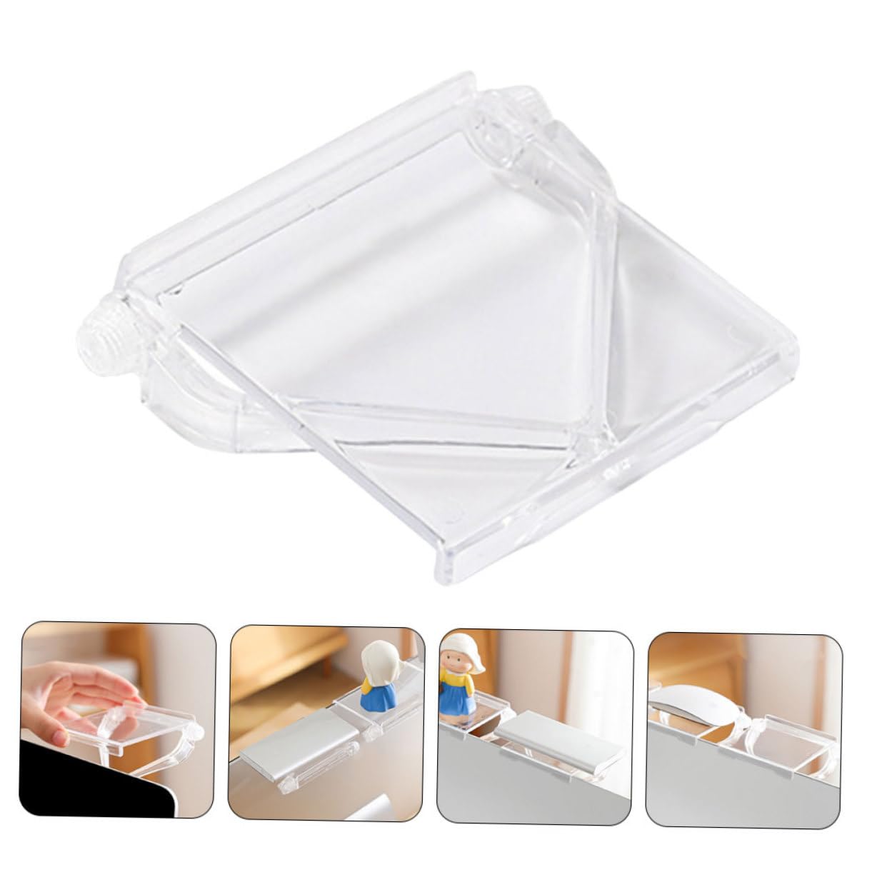 Outanaya TV Top Storage Shelf - Modern Plastic Organizer for Router, Chargers & Electronics - Perfect for Living Room, Bedroom & Office Organization
