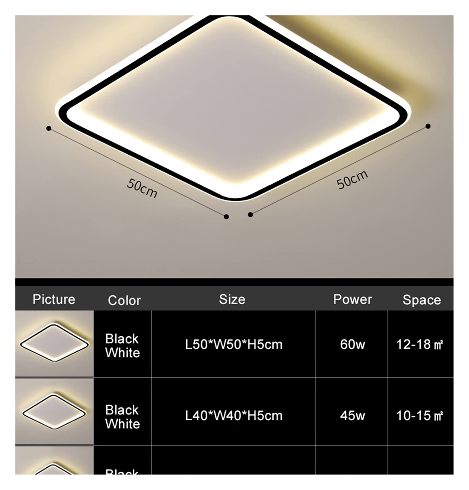 Modern LED Chandelier Ceiling Light - Dimmable Square/Round Fixture with Remote & App Control for Living Room, Bedroom, Dining Room | 90x50cm Smart Home Lighting (C-90x50cmDimmableRcwithApp) | Perfect for Home Decor, Parties & Romantic Ambiance