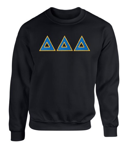 Delta Delta Delta Twill Letter Crewneck Sweatshirt | Tri Delta Sorority Apparel | Comfortable College Sweatshirt for Women | Perfect for Sorority Events, Campus Wear & Casual Outfits
