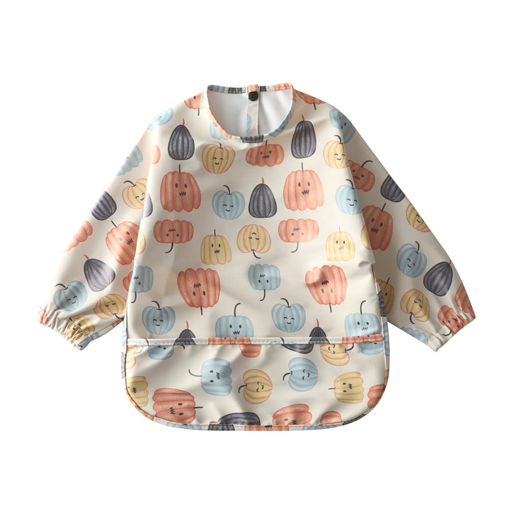 Waterproof Baby Bibs for Infants & Toddlers - Long Sleeve Feeding Bib with Food Catcher | Super Soft, Wipe Clean | Perfect for Messy Meals, Baby Led Weaning & Toddler Feeding Time