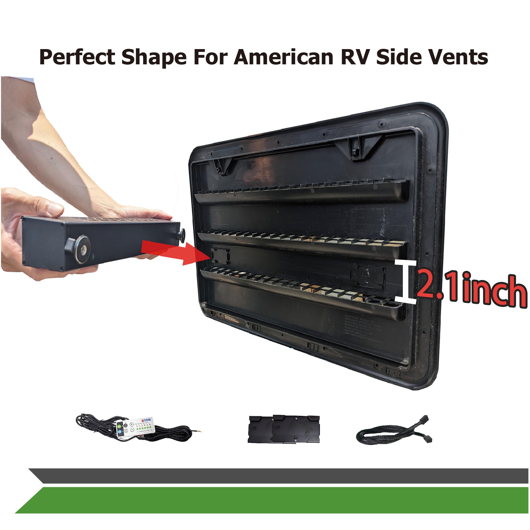 12V DC RV Refrigerator Cooling Fan - IP55 Waterproof, Adjustable Temperature, Easy Install for American RV Side Vents | TTC-SC60(A) | Perfect for RV Camping, Road Trips & Outdoor Adventures