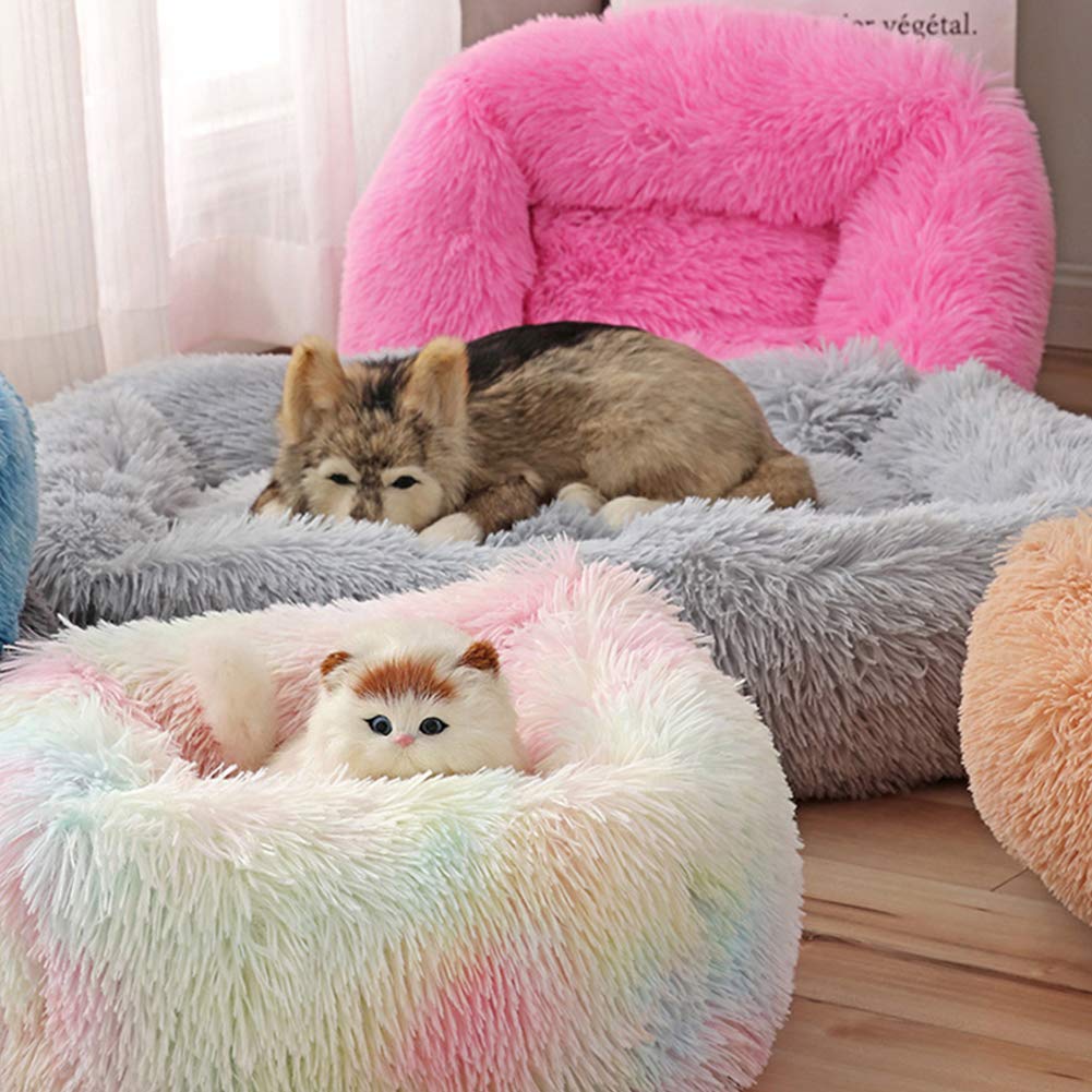 La La Pet® Donut Dog & Cat Bed - Cozy Cave Burrow Pet Bed with Self-Warming Technology - Soft Plush Calming Cuddler for Improved Sleep - Perfect for Small & Medium Dogs & Cats (Green) - Ideal for Bedrooms, Living Rooms & Pet Travel