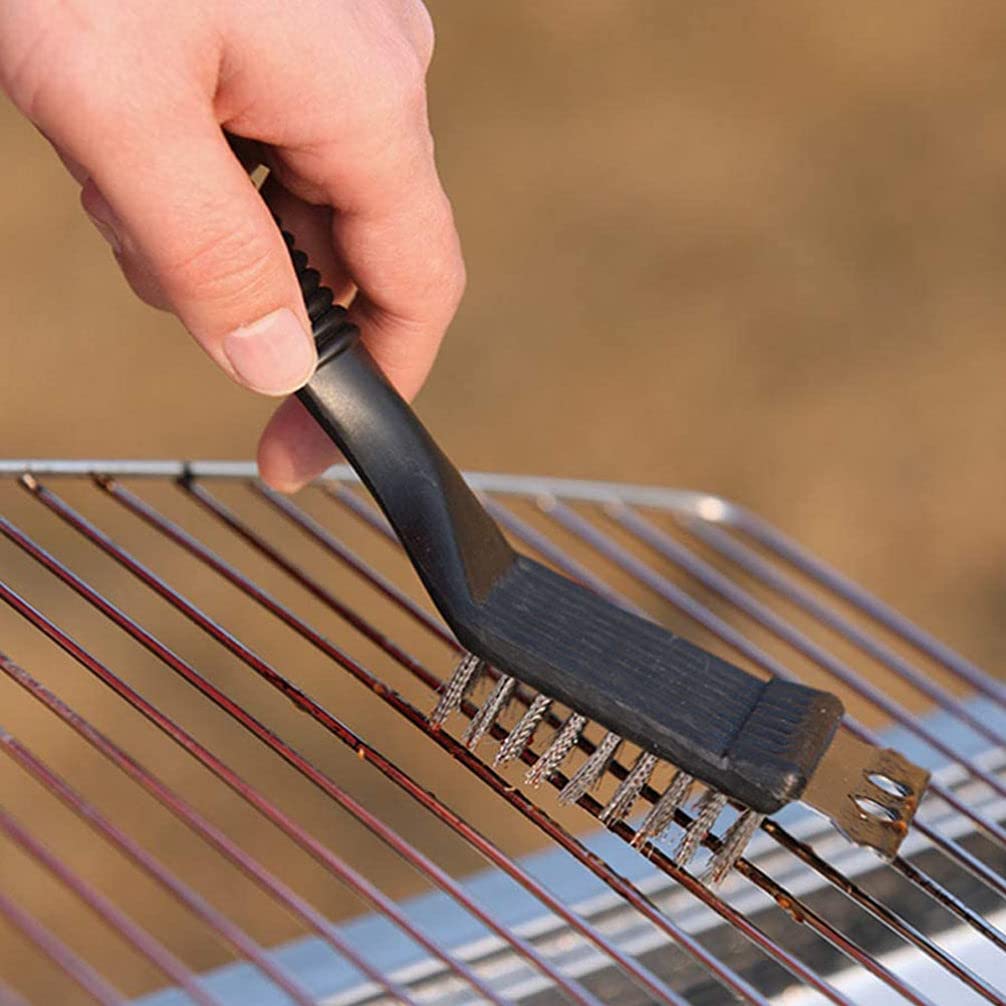 DOITOOL 4-Pack Stainless Steel Grill Brush Set - Heavy Duty BBQ Grill Cleaner & Scraper for Charcoal, Gas Grills - Perfect for Backyard, Camping, and Outdoor Cooking