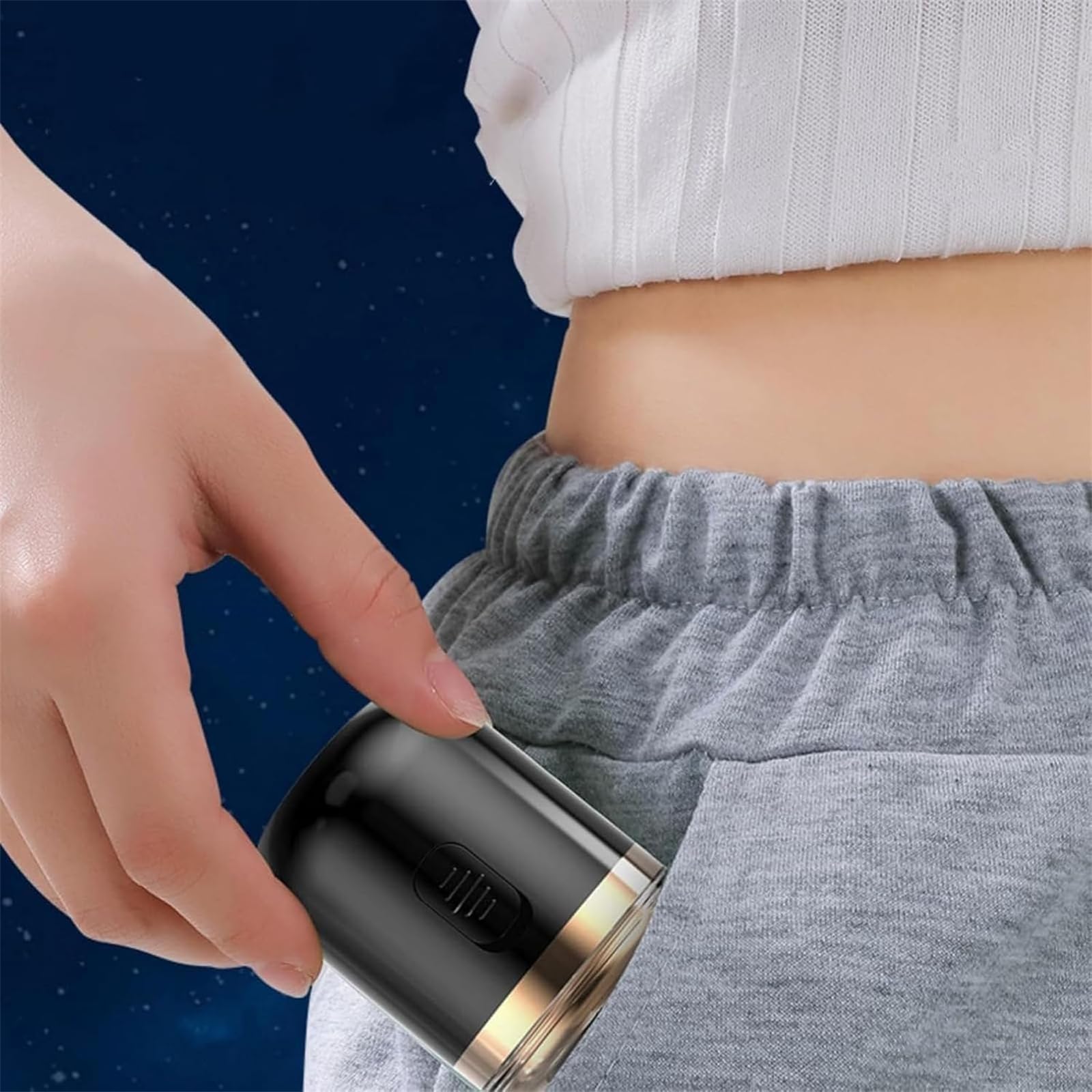 2-in-1 Electric Shaver & Nose Hair Trimmer for Men - Mini Portable Capsule Razor with Dual Blades (Black & White) - Perfect for Travel, Gym & Daily Grooming