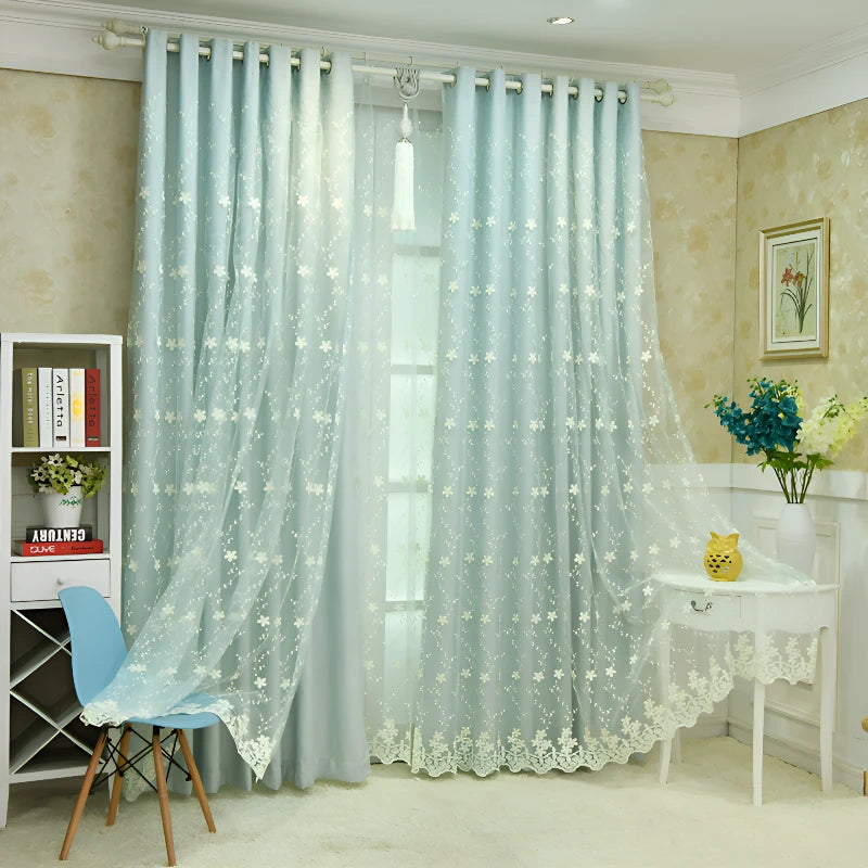 Janelle Blackout Curtains for Girls - 2-Layer Room Darkening Window Treatment for Bedroom & Nursery - Soft Noise Reducing Thermal Insulated Drapes - Perfect for Sleep, Privacy, and Light Control