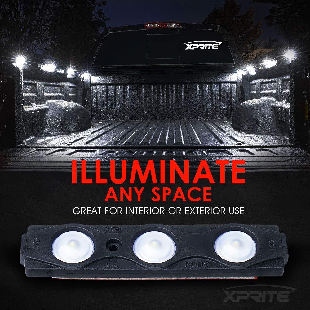 Xprite White Truck Bed Light Pods & RGB Bluetooth Rock Lights Kit – Off-Road, Underbody, and Custom Truck Lighting for Enhanced Visibility & Style