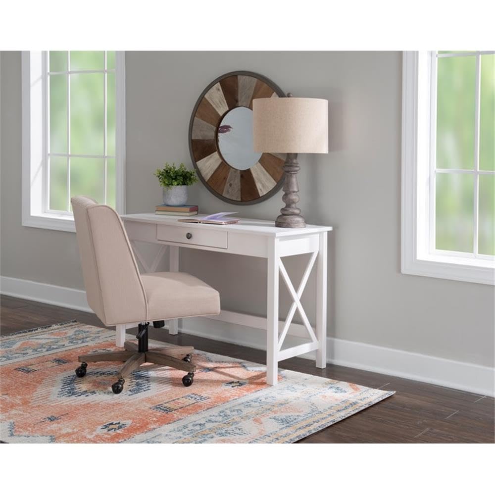 UrbanPro Modern Home Office Wood Laptop Desk in Antique White - Compact Writing Table for Small Spaces, Work from Home & Study - Perfect for Apartments, Dorms & Office Use