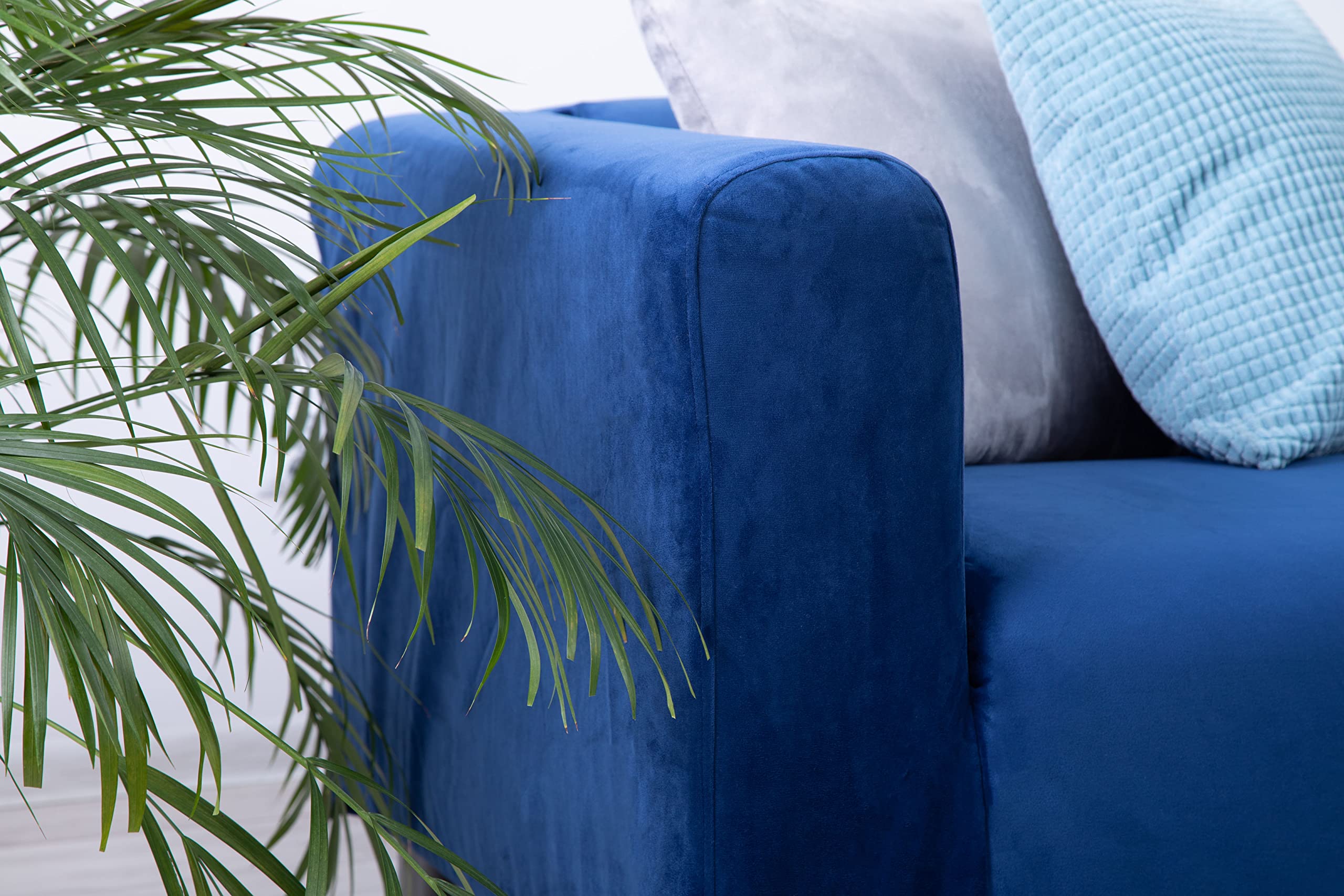 MASTERS OF COVERS Snug Fit Velvet Sofa Slipcover for IKEA Klippan 2-Seater Loveseat - Soft Blue Velvet Fabric Replacement Cover | Perfect for Living Room, Bedroom & Home Decor